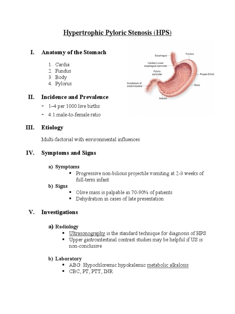 Hypertrophic Pyloric Stenosis | PDF