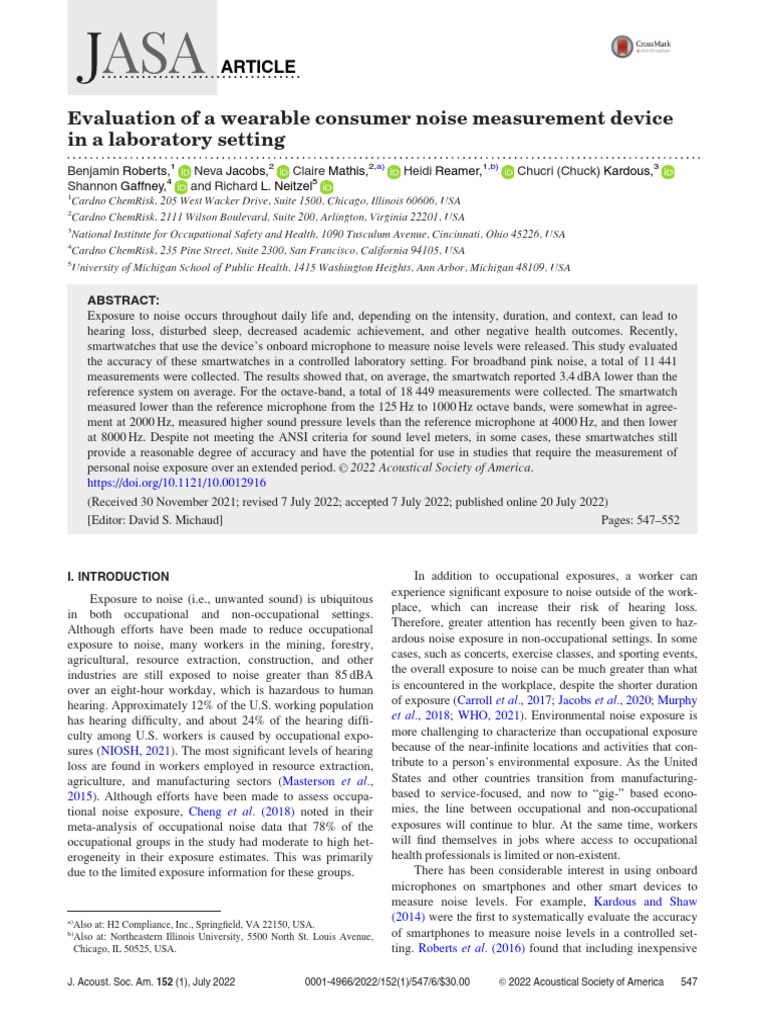 Evaluation of Smartwatch Noise Measurement | PDF | Noise | Sound