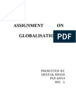 Globalization Assignment on Trends and Impact in India