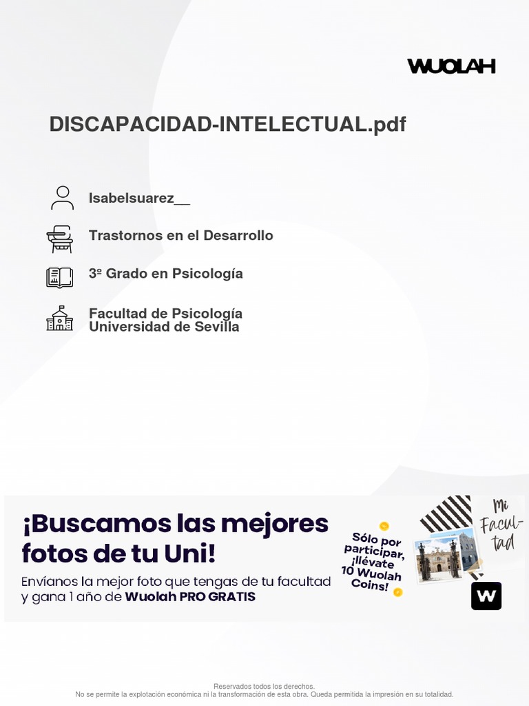 Evaluación de la Discapacidad Intelectual | PDF | Discapacidad ...