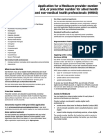 Application For A Medicare Provider Number And, or Prescriber Number For Allied Health and Non-Medical Health Professionals