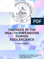 HEALTH-Changes in The HEALTH DIMENSIONS DURING ADOLESCENCE