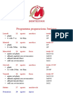 Programma preparazione Juniores