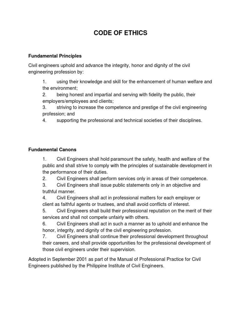 Code of ethics pdf