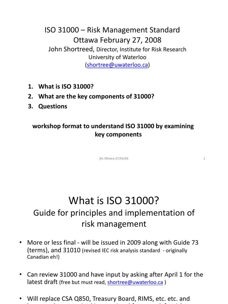 Understanding ISO 31000 Risk Management | PDF | Risk Management | Risk