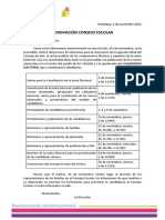 Calendario Renovación Consejo Escolar