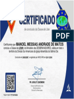 Certificado de conclusão de Classe de Líder Adventista