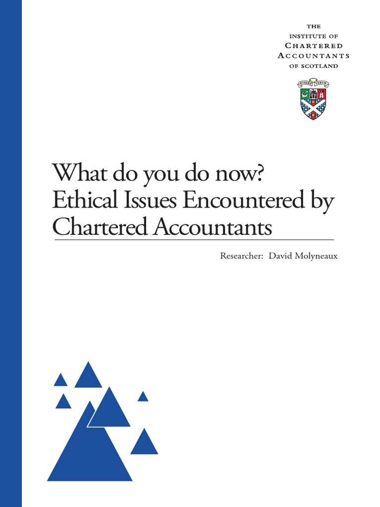 Icas what do you do now ethical issues encountered by chartered