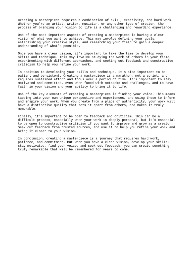 Creating a masterpiece pdf