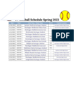 JV Softball Schedule 2023
