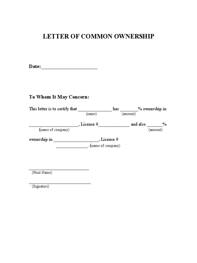 Certificate of Ownership Template 04 PDF