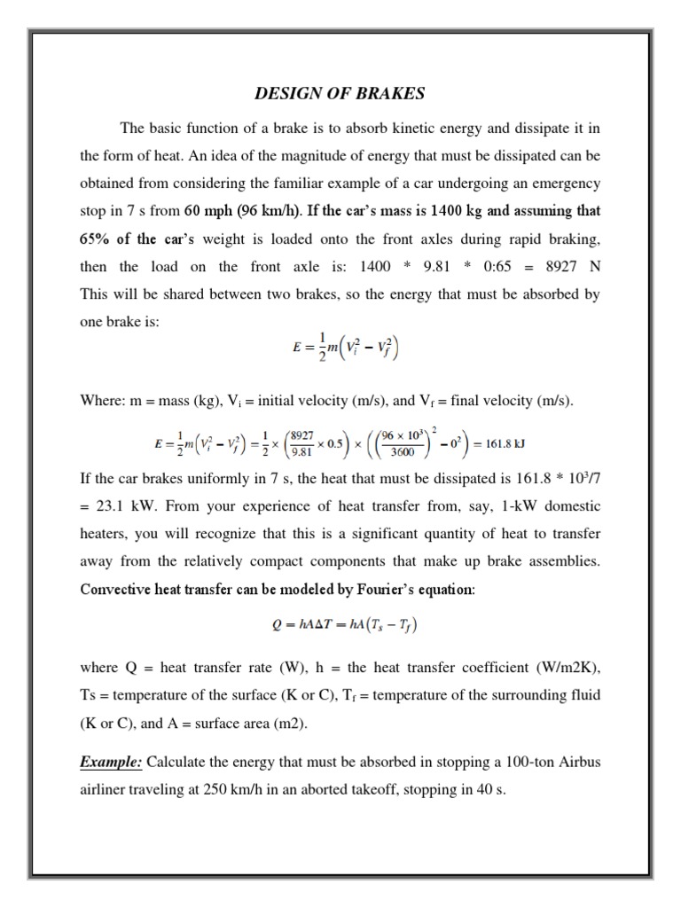 Design of Brakes | PDF | Brake | Heat Transfer