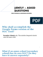 Frequently Asked Questions SGC Functionality Assessment Tool