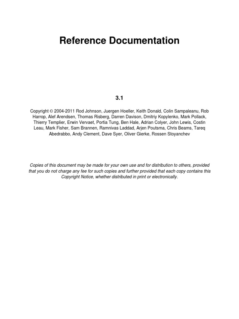 Spring Framework Reference 3.1.0 | PDF | Spring Framework | Application ...