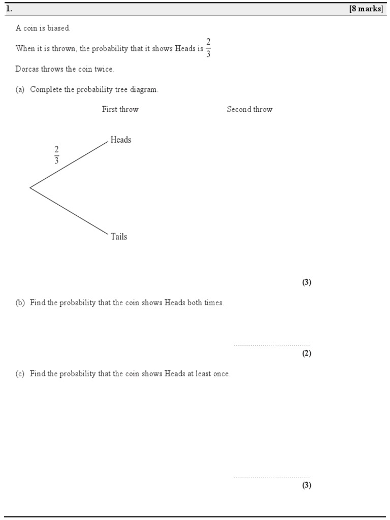 Probability Tree | PDF | Probability And Statistics | Probability