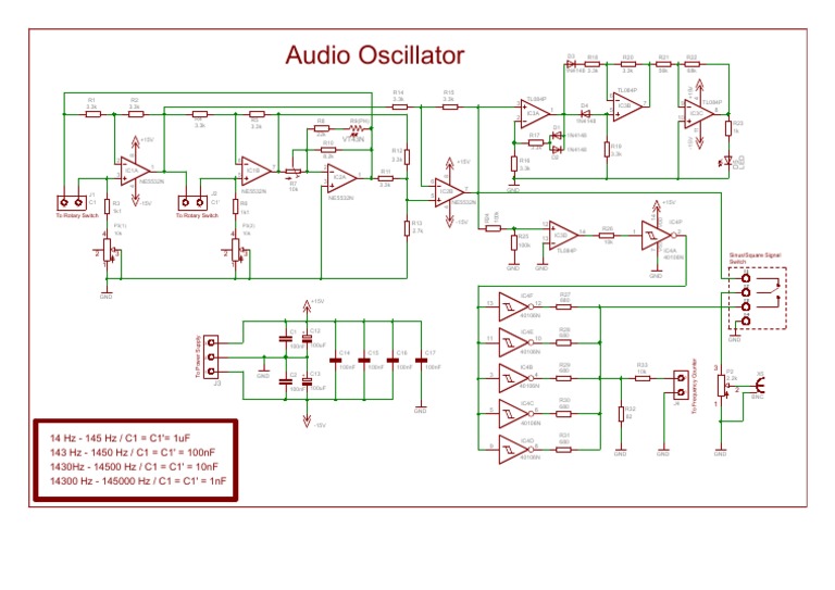 Design and Circuit Schematic for an Audio Oscillator Using Operational
