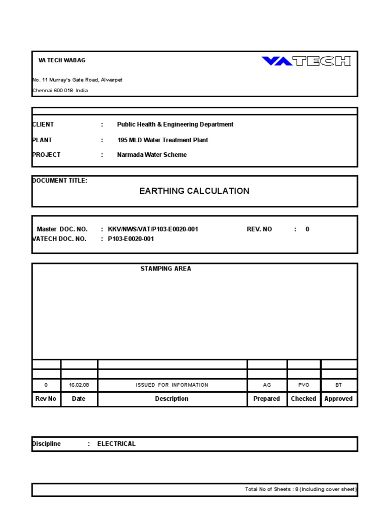 Earthing Calculation for Water Treatment Plant | PDF | Electrical ...