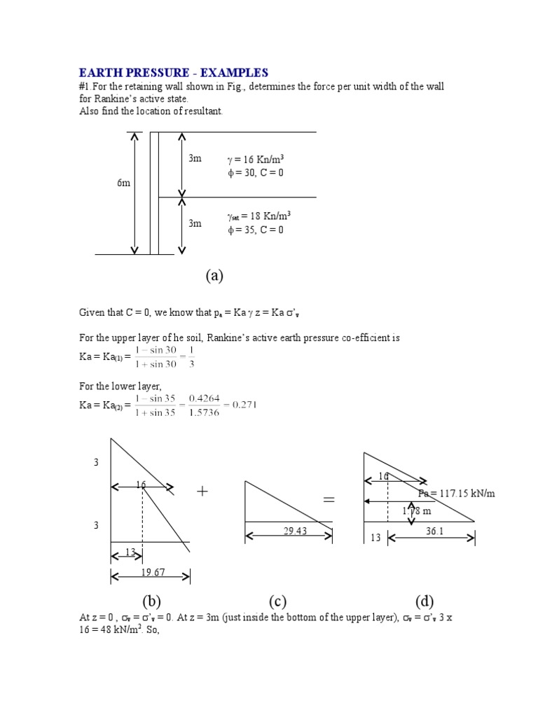 Earth Pressure Calculations for Retaining Walls | PDF | Deep Foundation ...