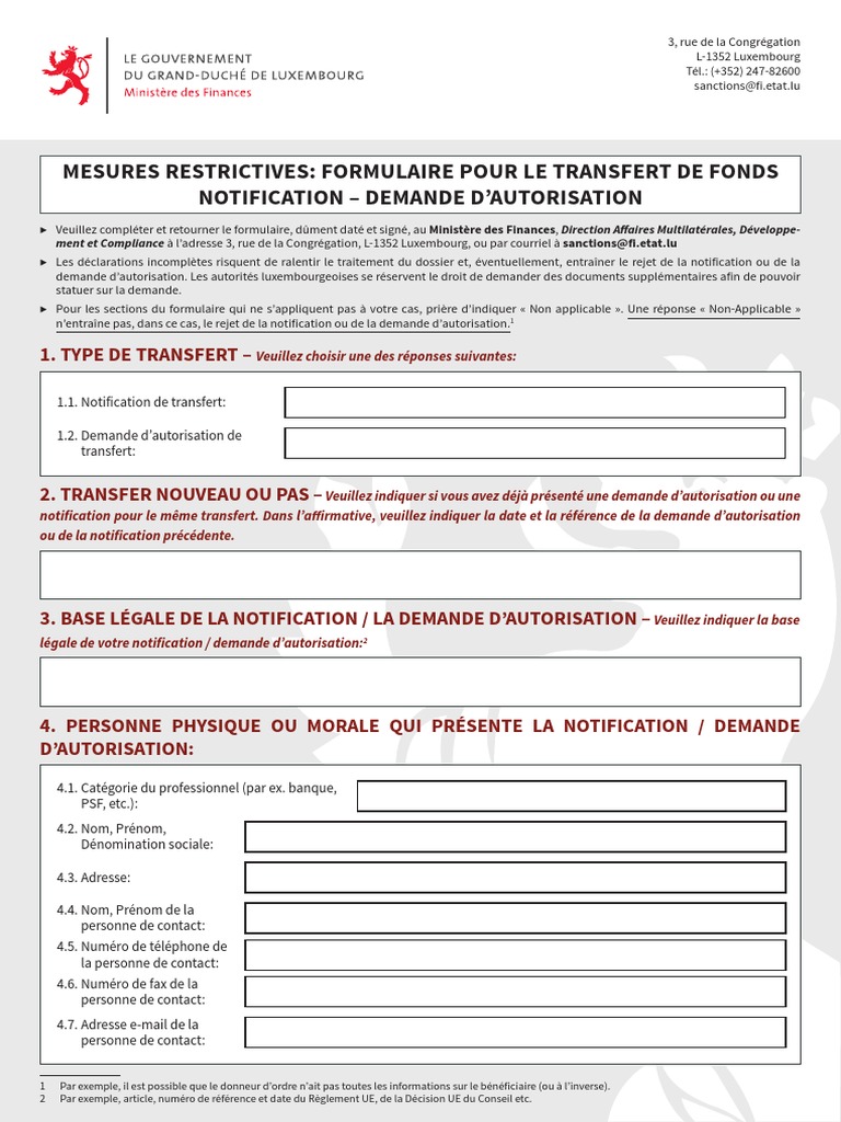 Formulaire de Demande de Transfert de Fonds | PDF | Virement bancaire ...