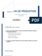 Gestion Production 2021 CHAPITRE I A CHAPITRE IV