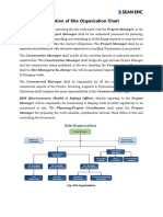 Narrative Description of Site Organization Chart