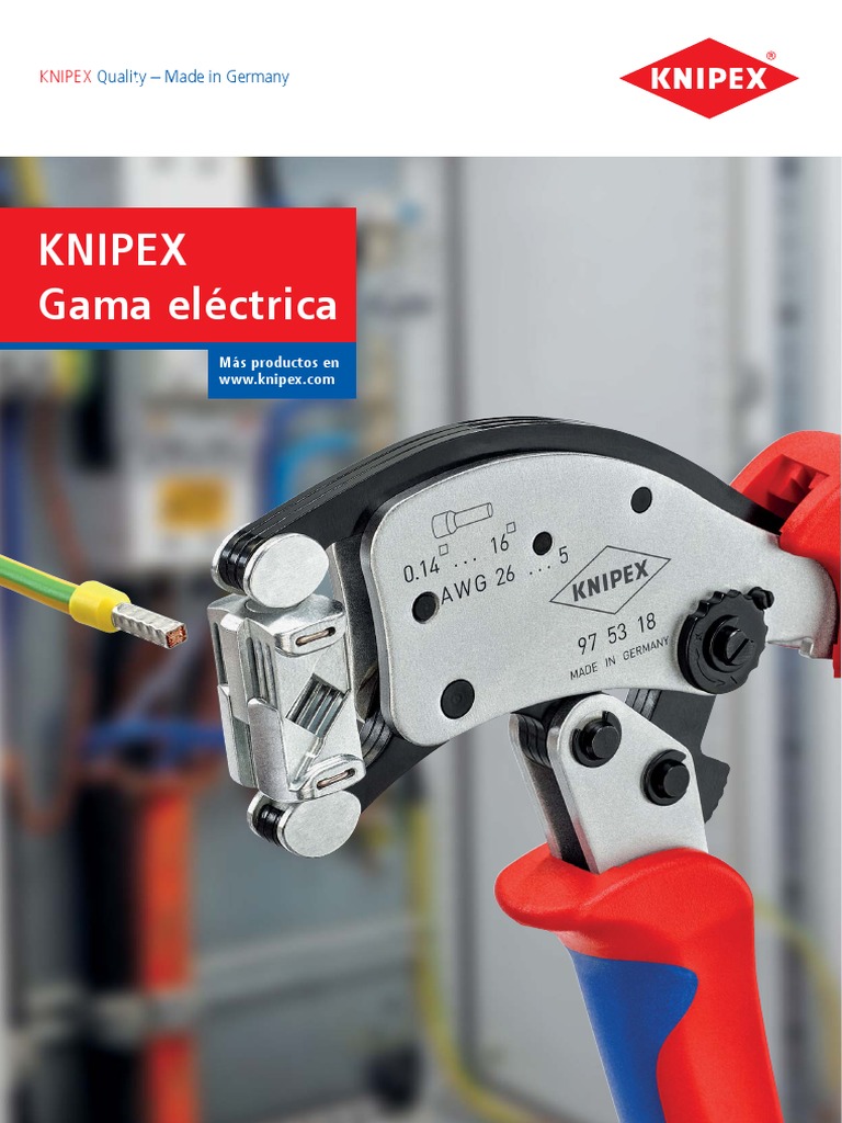KNIPEX Alicate Aislador ,Longitud Total 10, Capacidad 20 a 10 AWG