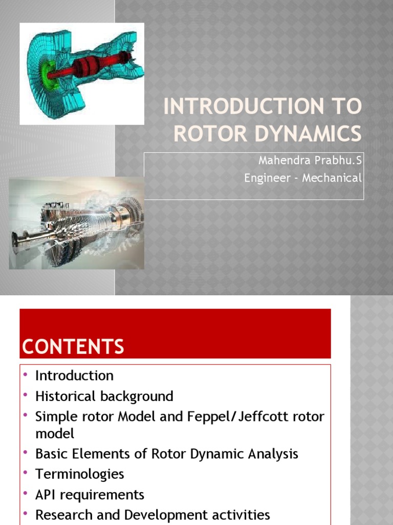 Introduction to Rotor Dynamics | PDF | Turbine | Electric Motor