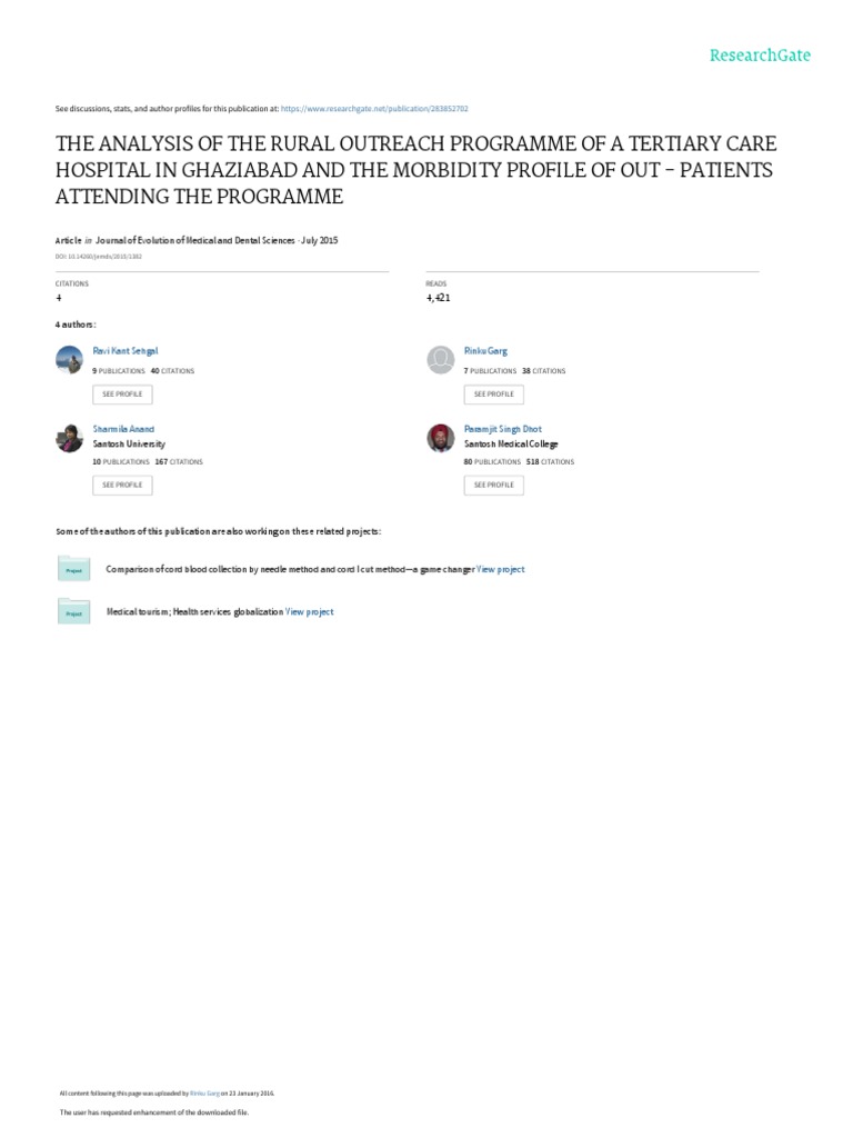 Rural Outreach Health Program Analysis | PDF | Patient | Clinic
