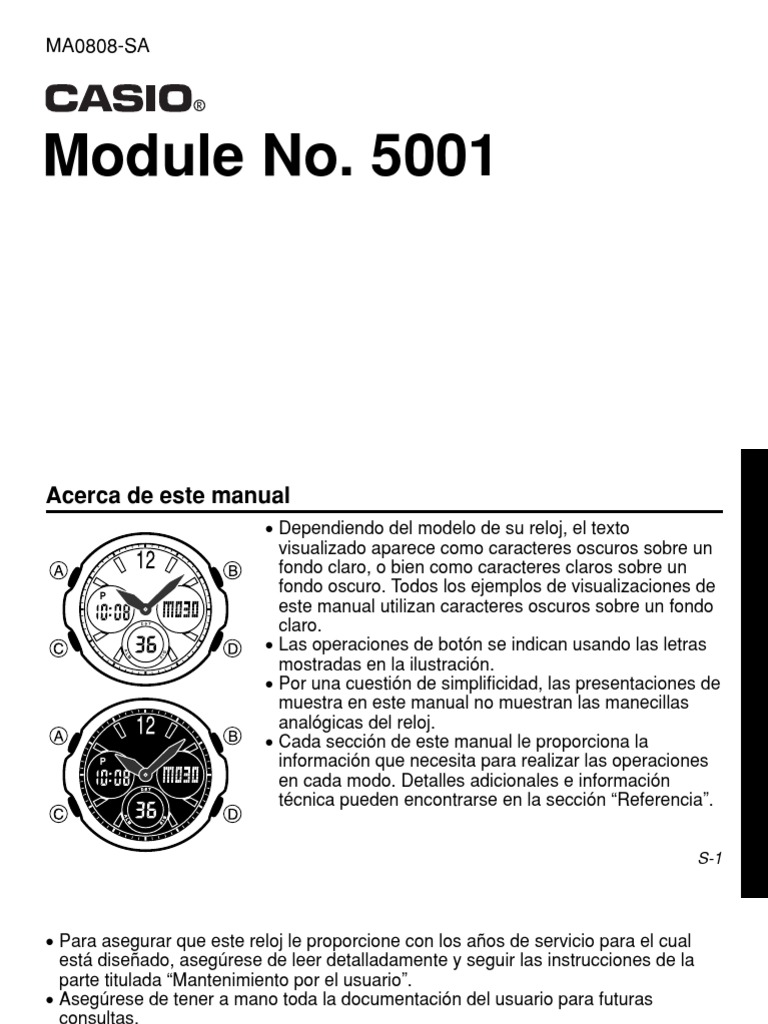 Manual Reloj: Guía y Mantenimiento | PDF | Horario de verano | Reloj