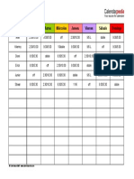 Horario Lunes A Domingo en Color