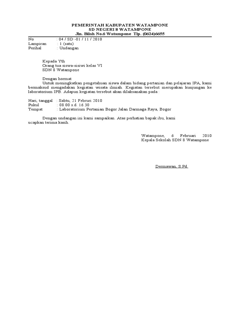 Contoh Surat Resmi | PDF