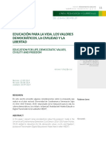 Educación para La Vida, Los Valores Democráticos, La Civilidad y La Libertad