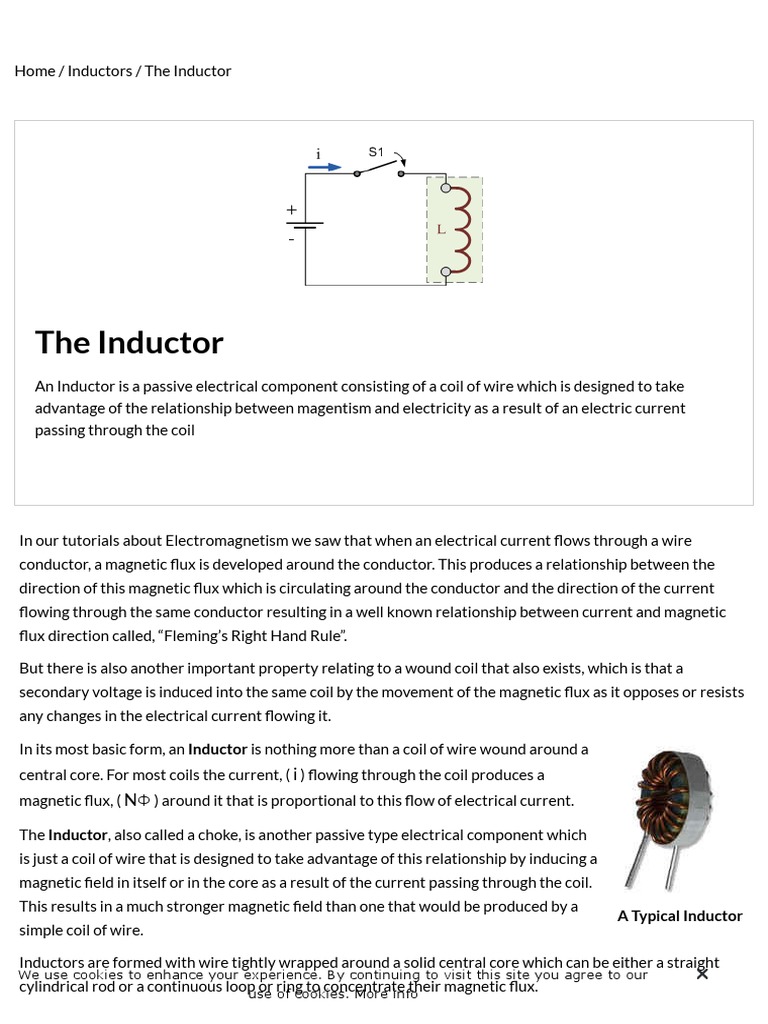 Inductor and The Effects of Inductance On An Inductor PDF Inductor