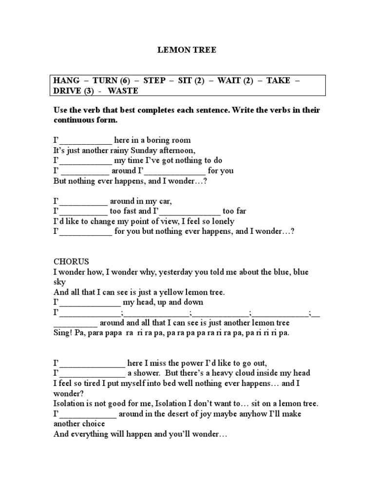 Lemon Tree | PDF