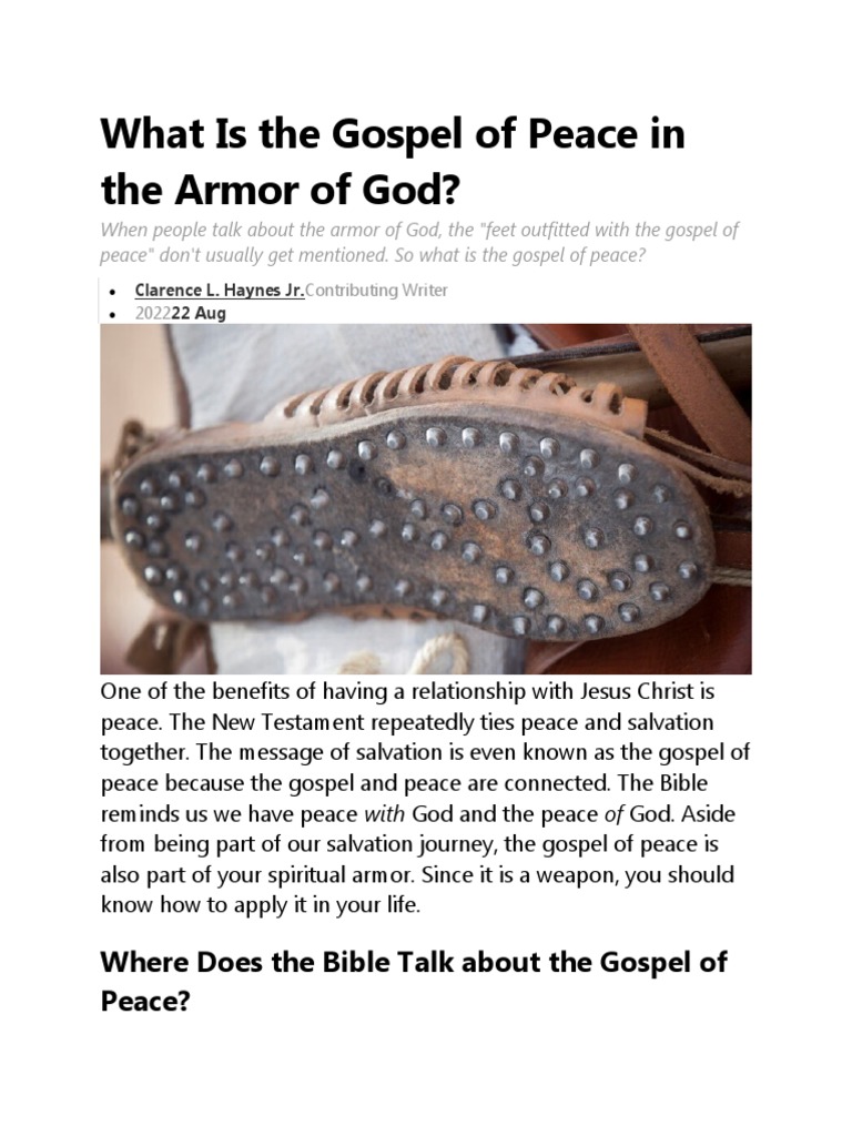 What Is The Gospel of Peace in The Armor of God | PDF | The Gospel | Jesus