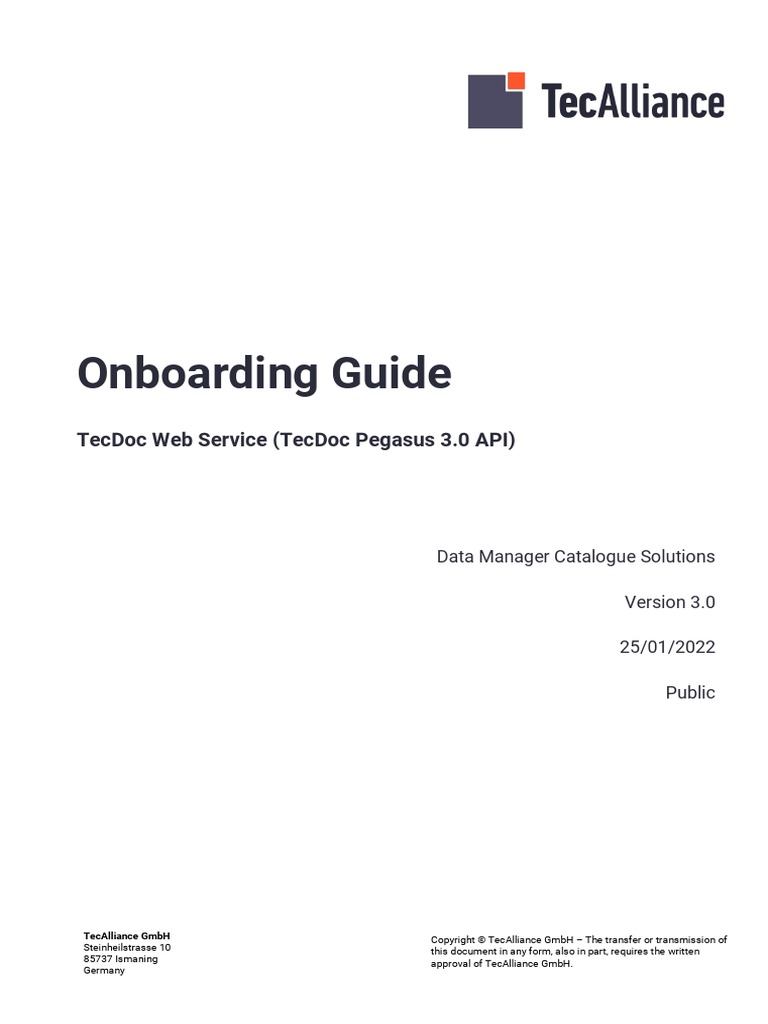 TecDoc Pegasus 3.0 API - Onboarding Guide 3.0 | PDF | World Wide Web ...