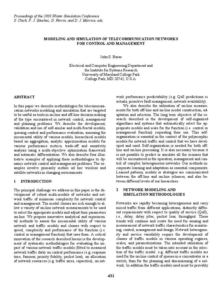 Telecom Network Modeling & Simulation | PDF | Routing | Scheduling ...