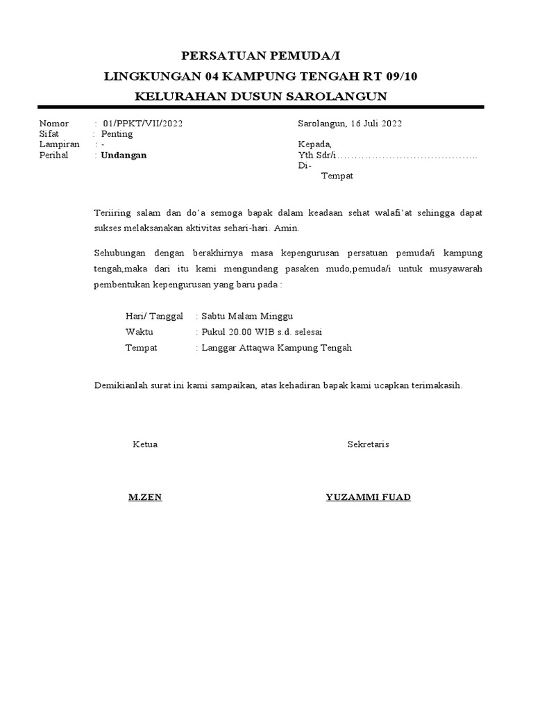 Undangan Rapat | PDF