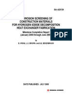 Corrosion Screening of Heat Exchanger Materials for Hydrogen Iodide Decomposition