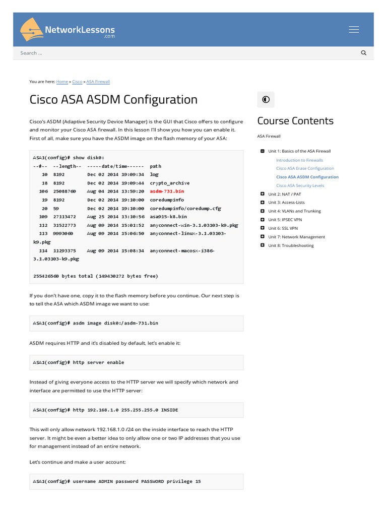 0003 Cisco ASA ASDM Configuration PDF Hypertext Transfer Protocol