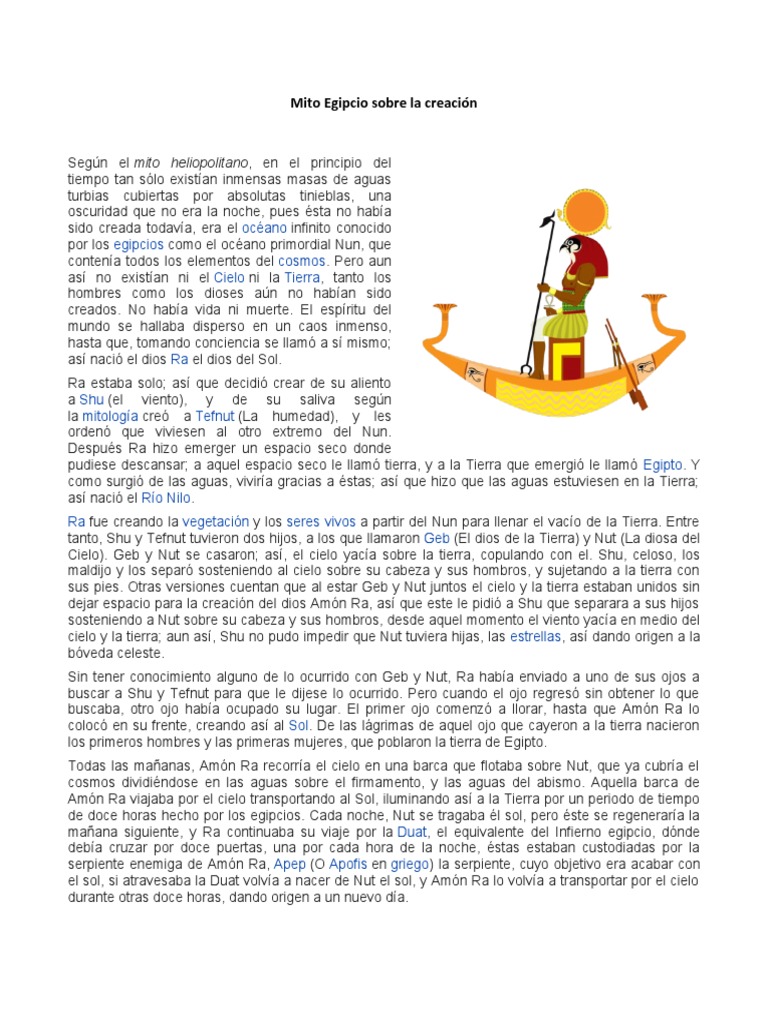 Mito Egipcio | PDF | Mitos de la creación | Mitología