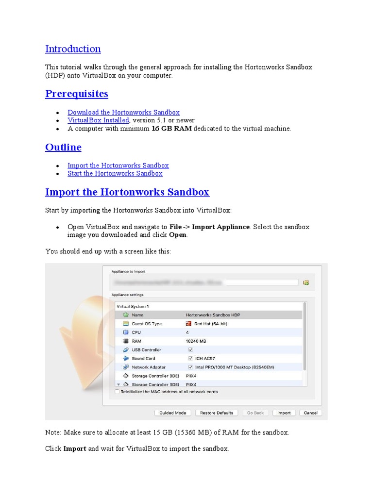 Hortonworks Sandbox Preparation PDF