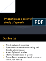 Phonetics As A Scientific Study of Speech