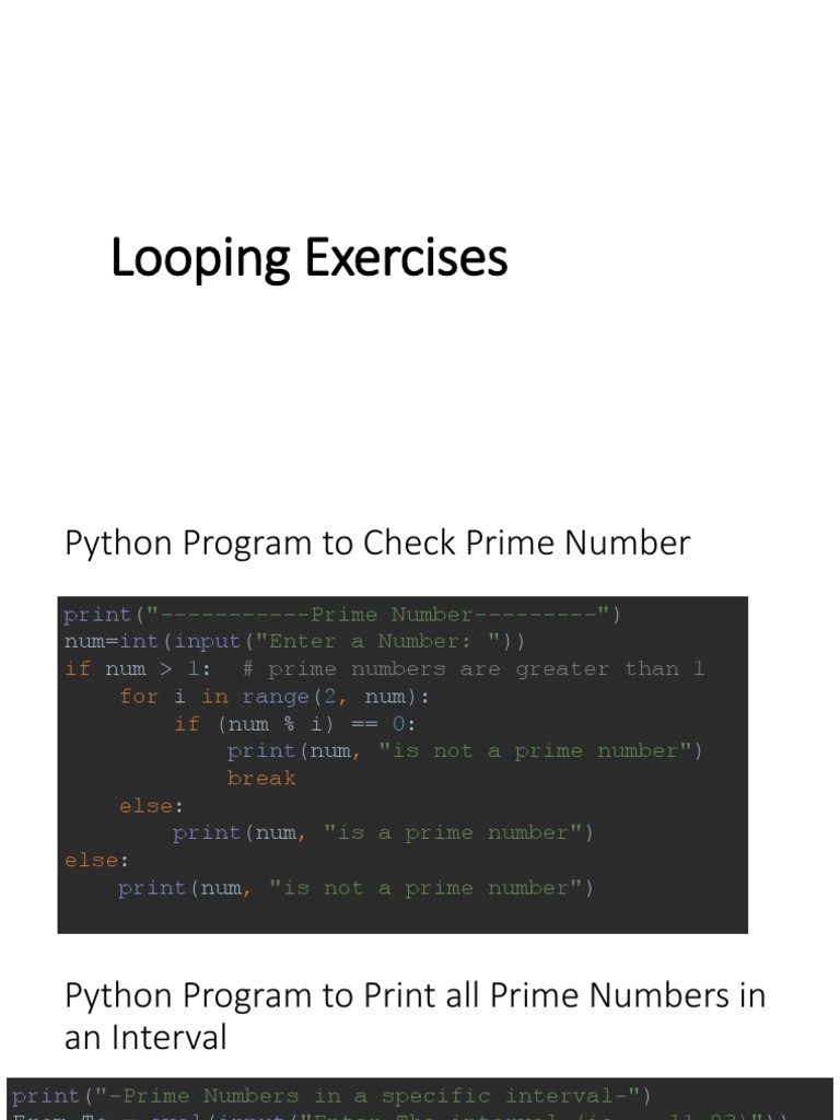 Loop Exercises | PDF