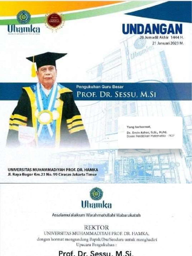 Undangan Pengukuhan Guru Besar | PDF