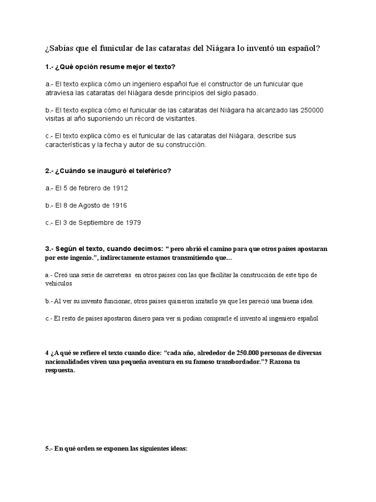 Comprensión Lectora Funicular | PDF