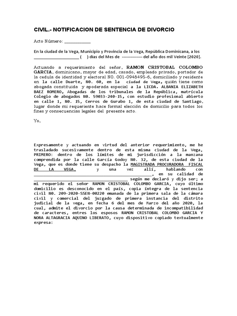 Civil - Notificacion de Sentencia Ramon Colombo | PDF | Sentencia (ley ...