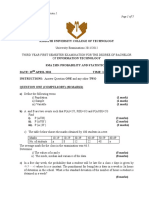 Probability and Statistics I exam with questions on population, sample, variable, events, moments, regression, correlation