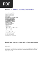 Module 1 Network Security Introduction