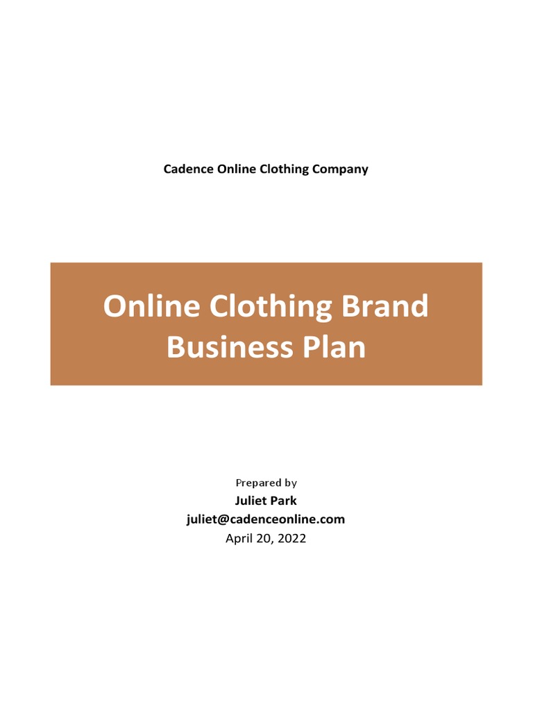 starting a clothing brand business plan